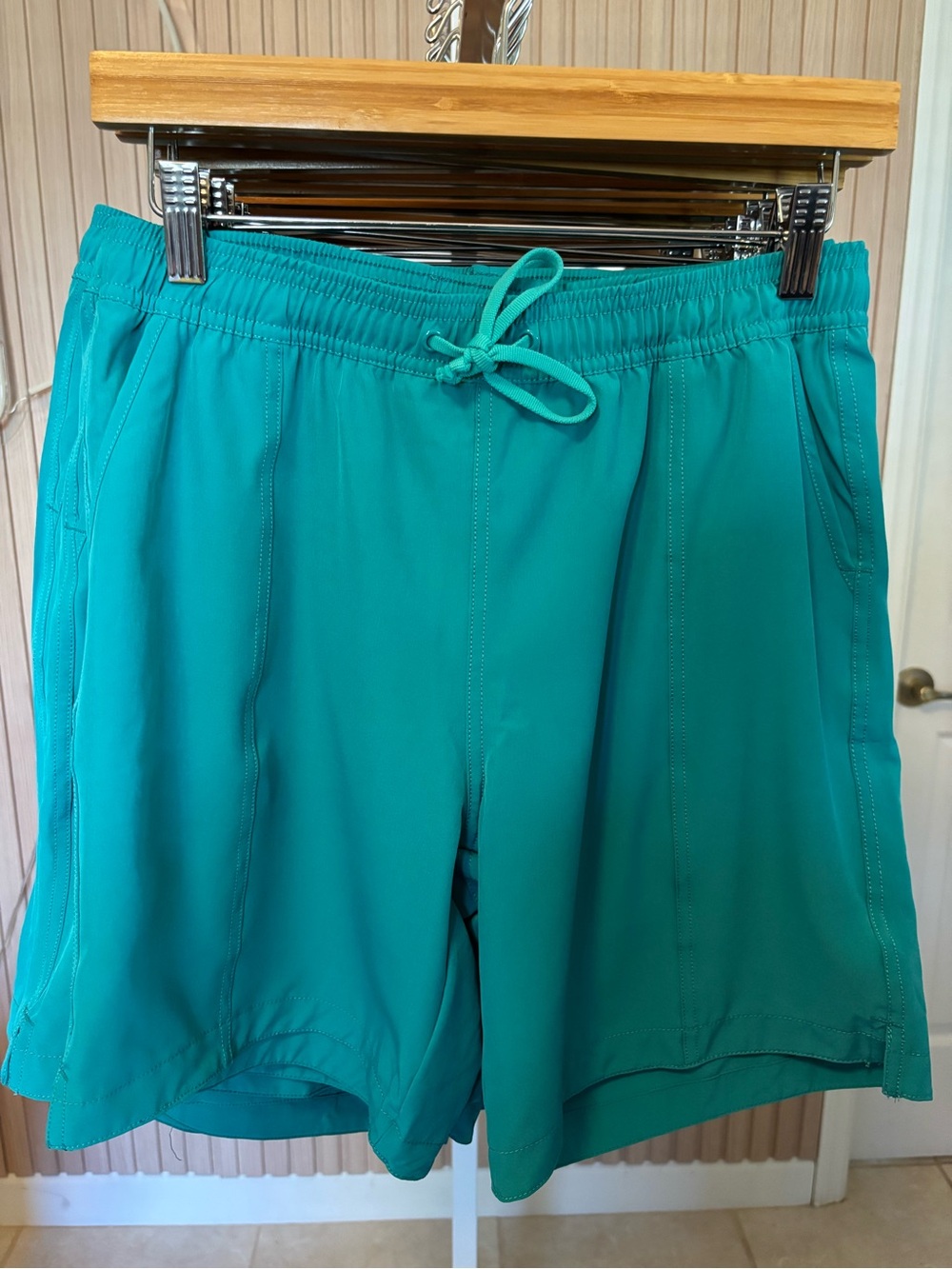 Calypsa Drawstring Board Shorts 7” in Teal for Women